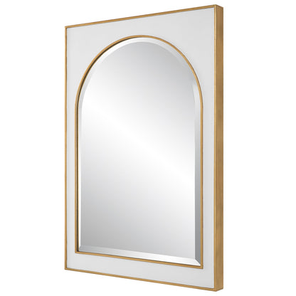 Uttermost Crisanta Gloss White Arch Mirror