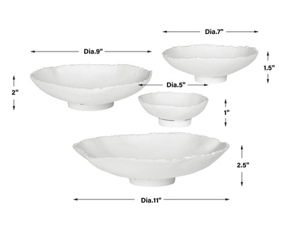 Uttermost Lucky Coins White Metal Wall Bowls, S/4