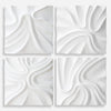 Snowdrift Scultped White Wall Decor, S/4