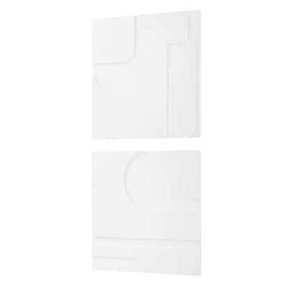 Contours White Wall Decor, S/2