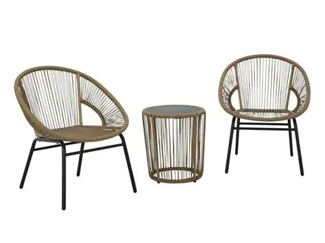 Mandarin Cape Outdoor Chairs with Table Set (Set of 3)