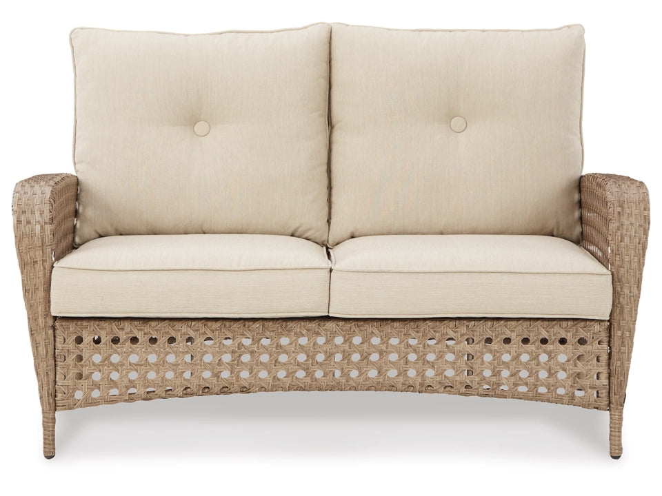 Braylee Outdoor Loveseat with Table (Set of 2)