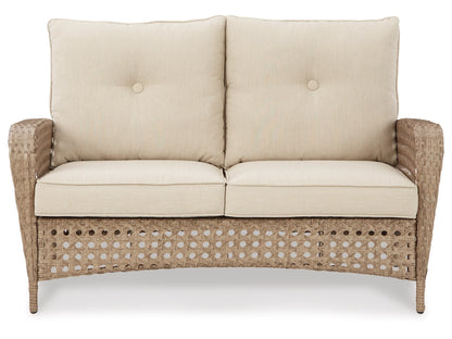 Braylee Outdoor Loveseat with Table (Set of 2)