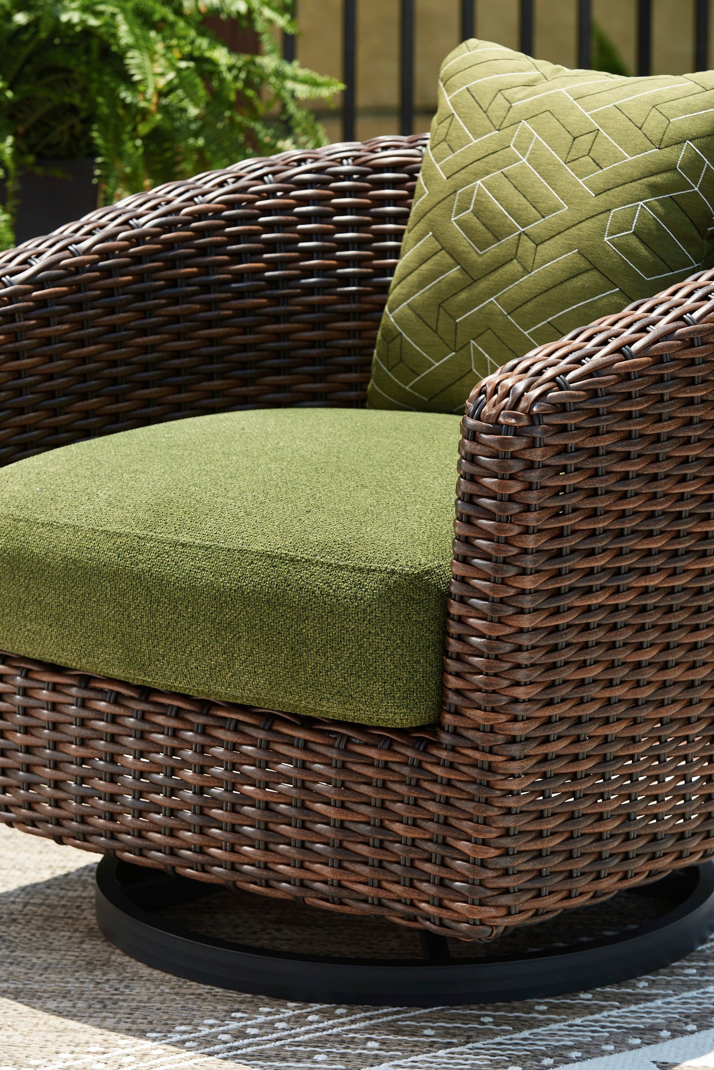 Ashley Homestore | Horizon Hall Outdoor Swivel Lounge Chair with Cushion