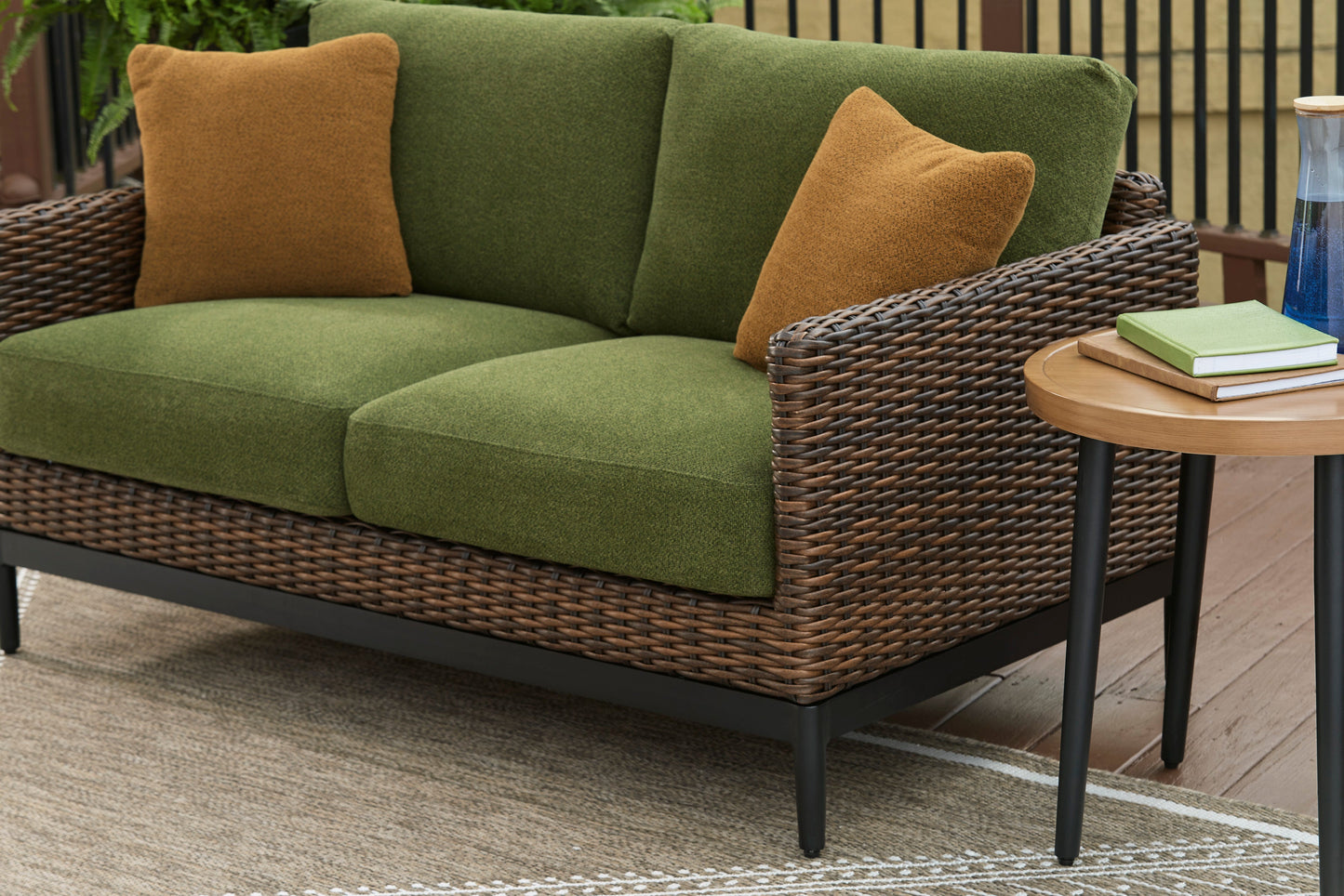 Ashley Homestore | Horizon Hall Outdoor Loveseat with Cushion