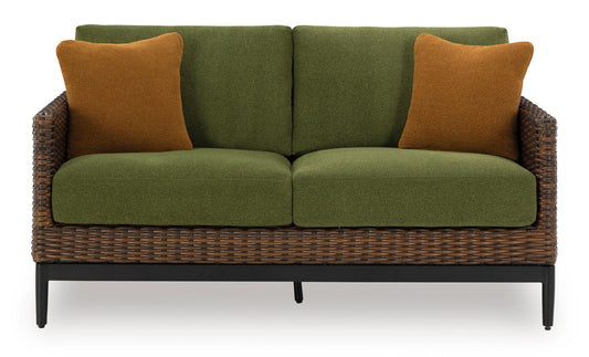 Ashley Homestore | Horizon Hall Outdoor Loveseat with Cushion