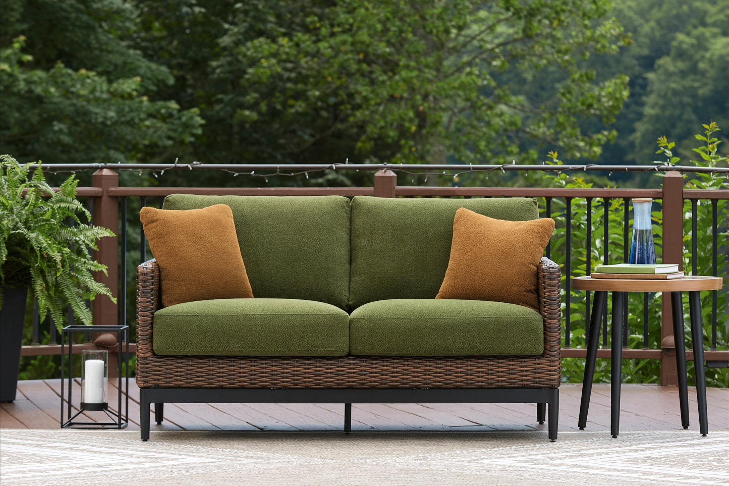 Ashley Homestore | Horizon Hall Outdoor Loveseat with Cushion
