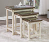 Nesting Tables with Ash Veneer and Beveled Glass