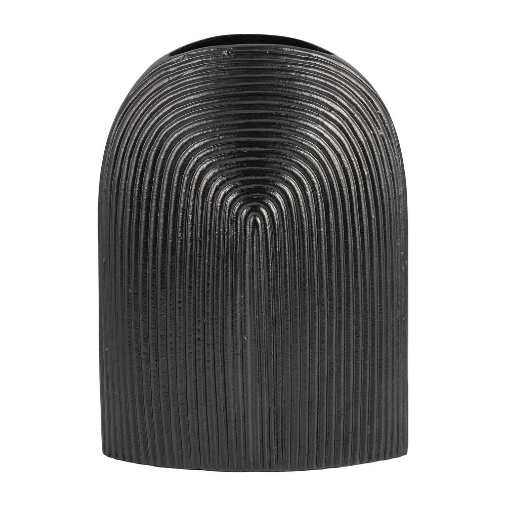 METAL, 14" ARCH VASE, MATT BLK