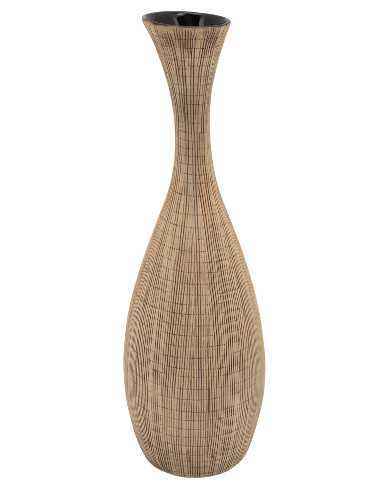 19" TEXTURED VASE, CREAM