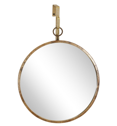 Metal & Glass Wall Mirror, Gold