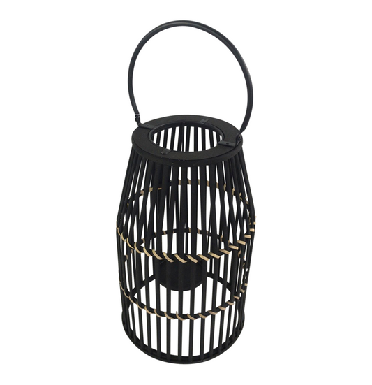 BAMBOO 17" LANTERN, BLACK
