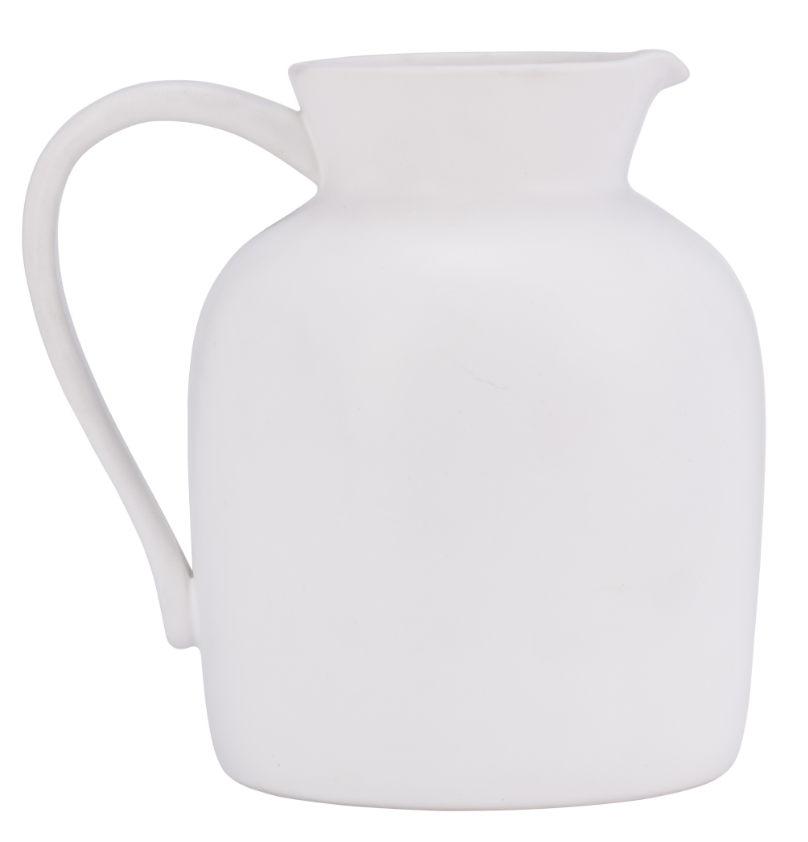 Ecomix, 16"H Vase W/ Jute Detail, White