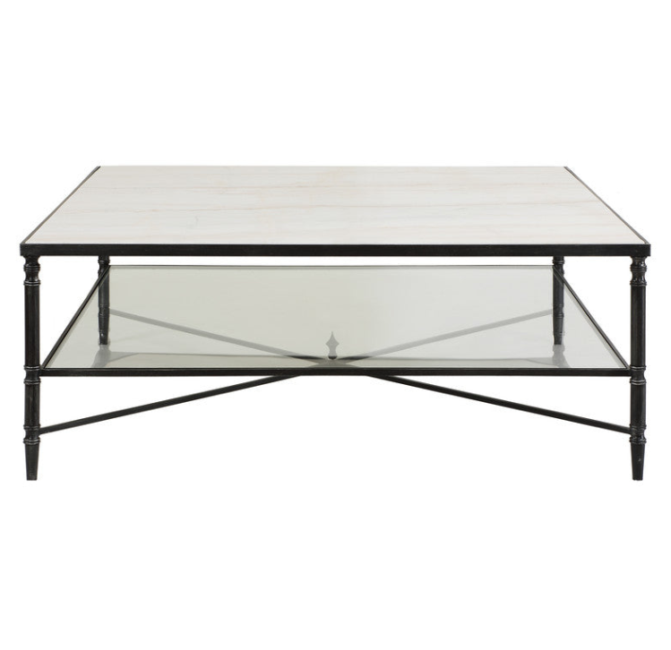 Henzler 126 W x 47 H x 126 D Square Coffee Table with Marble Top