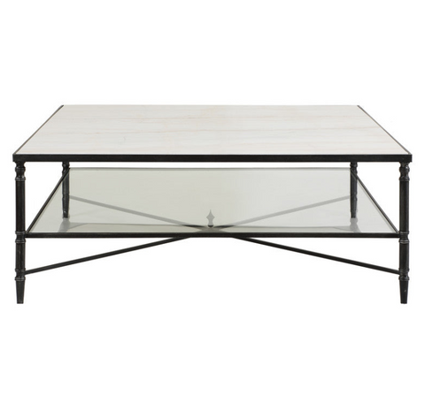 24065M-N-utt | Henzler 126 W x 47 H x 126 D Square Coffee Table with Marble Top