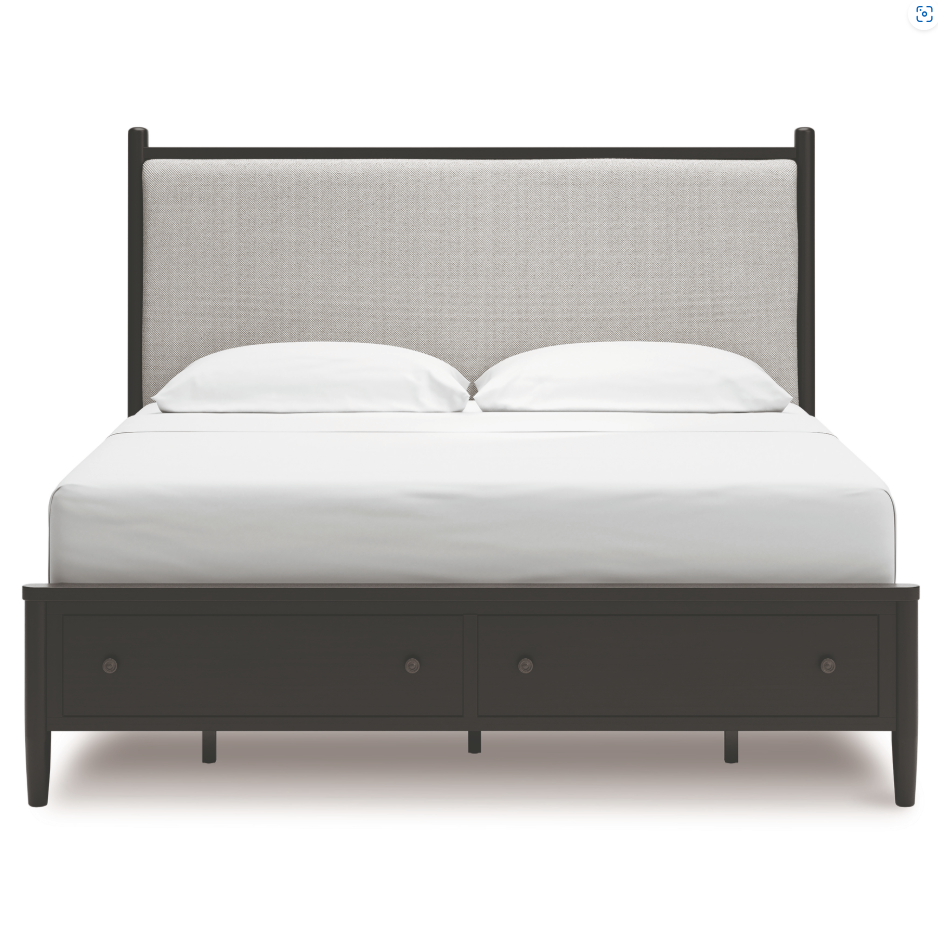 Portdown King Upholstered Panel Storage Bed