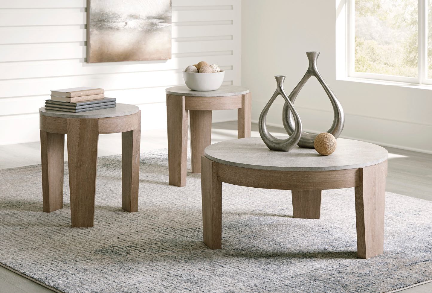 Tight-Rope Morren Sofa set with Free Guystone Table (Set of 3)