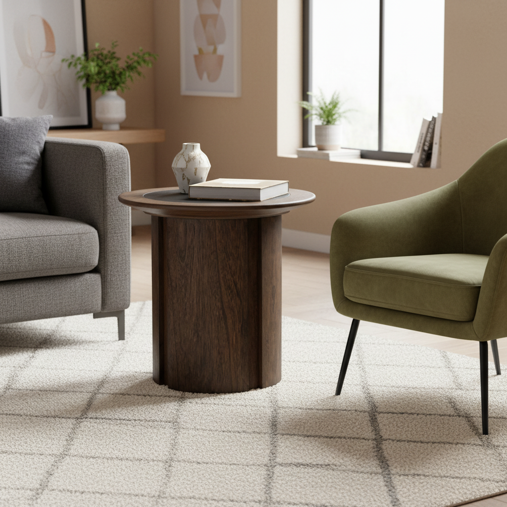 Dontayne Round End Table