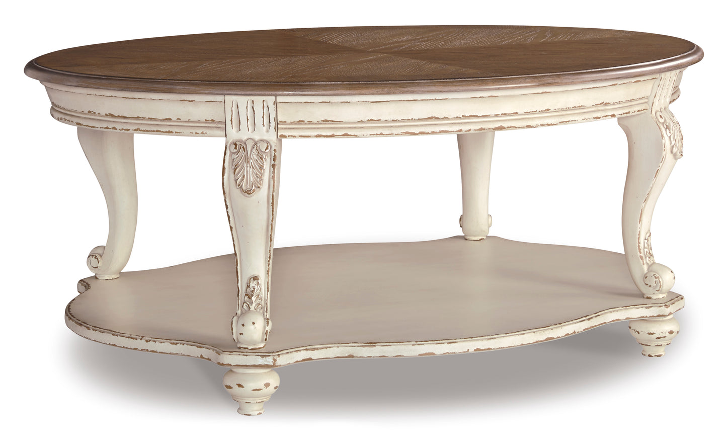 Realyn Oval Table Set With TV Stand