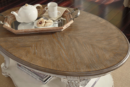 Realyn Oval Table Set With TV Stand