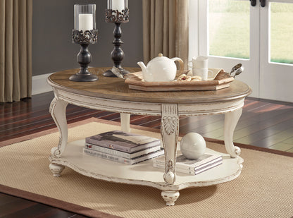 Realyn Oval Table Set With TV Stand