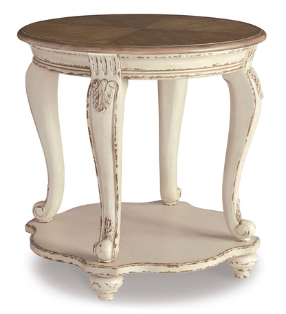 Realyn Oval Table Set With TV Stand