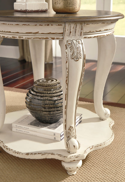 Realyn Oval Table Set With TV Stand