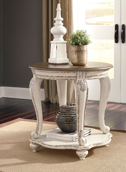 Realyn Oval Table Set With TV Stand