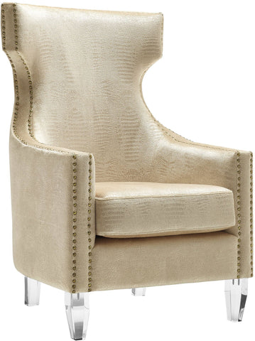 Gramercy Gold Croc Velvet Wing Chair