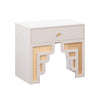 Suzie Cream & Rattan Nightstand