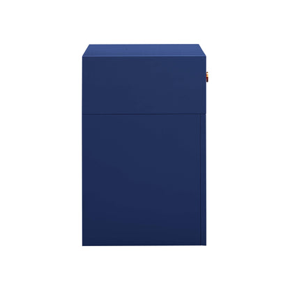 Suzie Navy & Rattan Nightstand