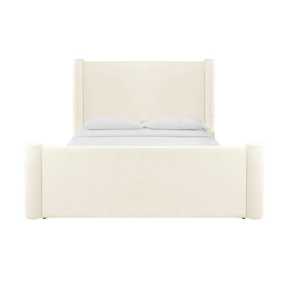 Athara Cream Velvet King Bed