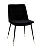 Evora Black Velvet Chair - Silver Legs (Set of 2)