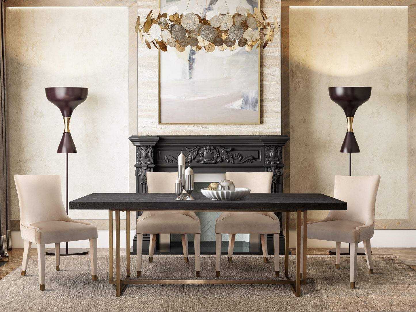 كرسي طعام كريمي ماسي