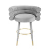 Betty Grey Velvet Counter Stool