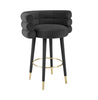 Betty Black Velvet Barstool
