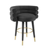 Betty Black Velvet Counter Stool