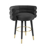 Betty Black Velvet Counter Stool