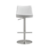 Reagan White and Silver Adjustable Stool