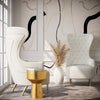 Jezebel Cream Velvet Wingback Chair