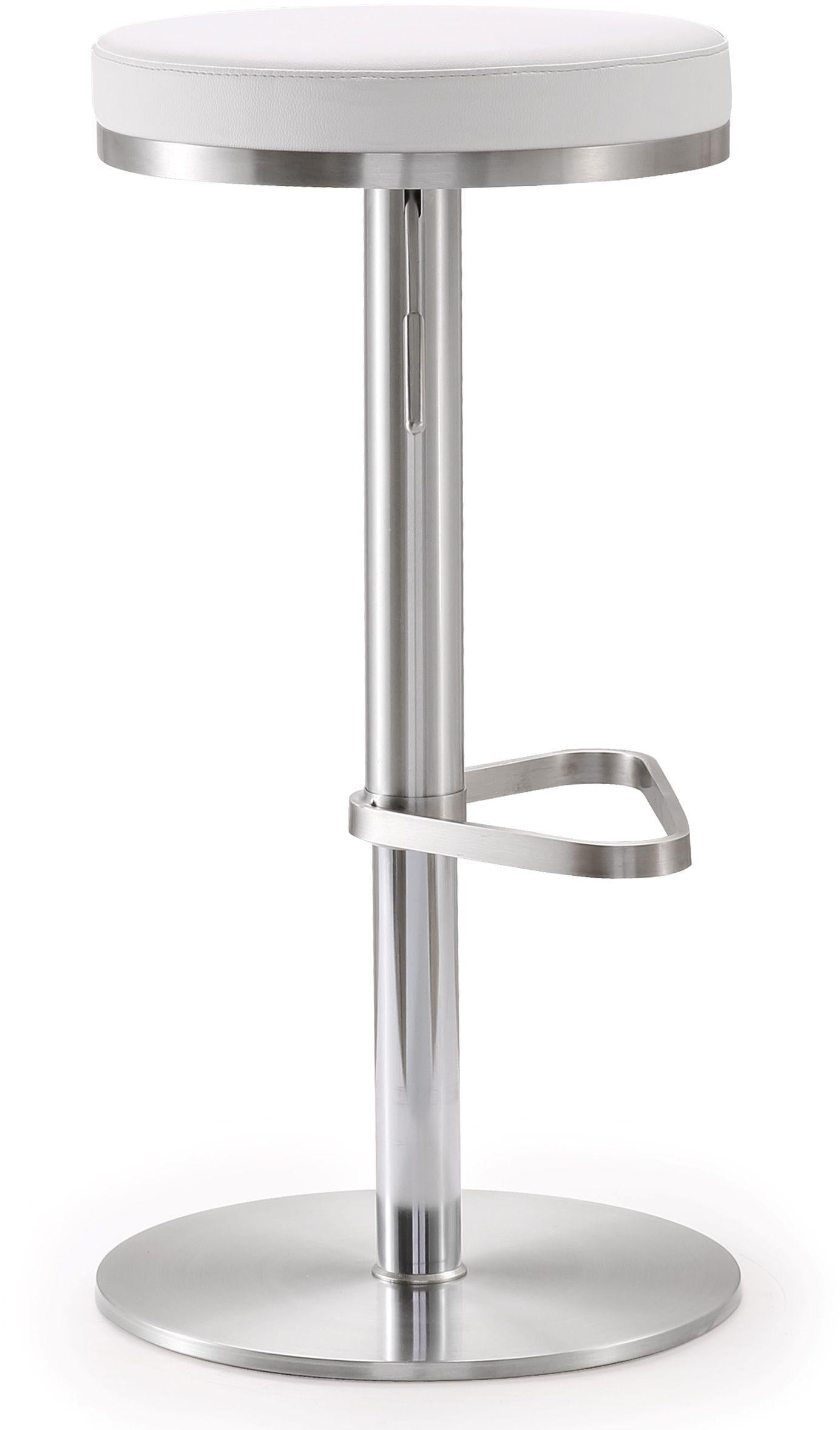 Fano White Steel Adjustable Barstool