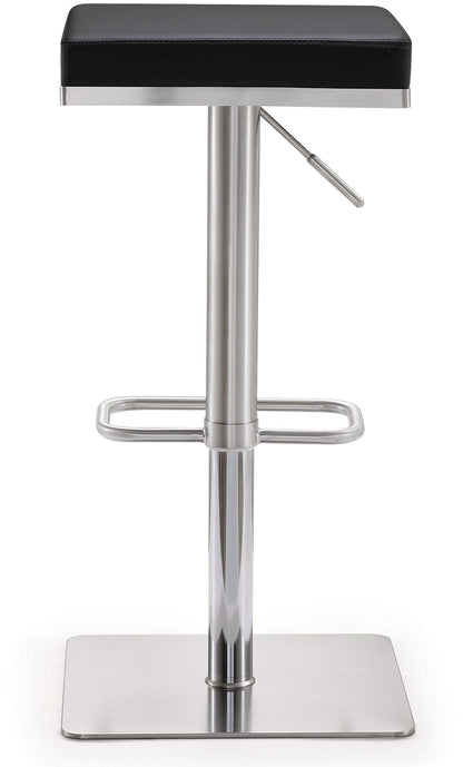 Bari Black Stainless Steel Adjustable Barstool