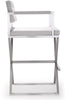 Director White Steel Barstool