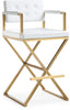 Director White Gold Steel Barstool