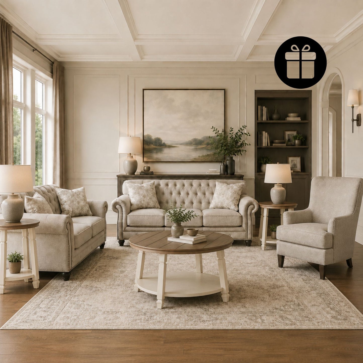 Katahdin Sofa Set with Free OCCASIONAL TABLE SET (3/CN)