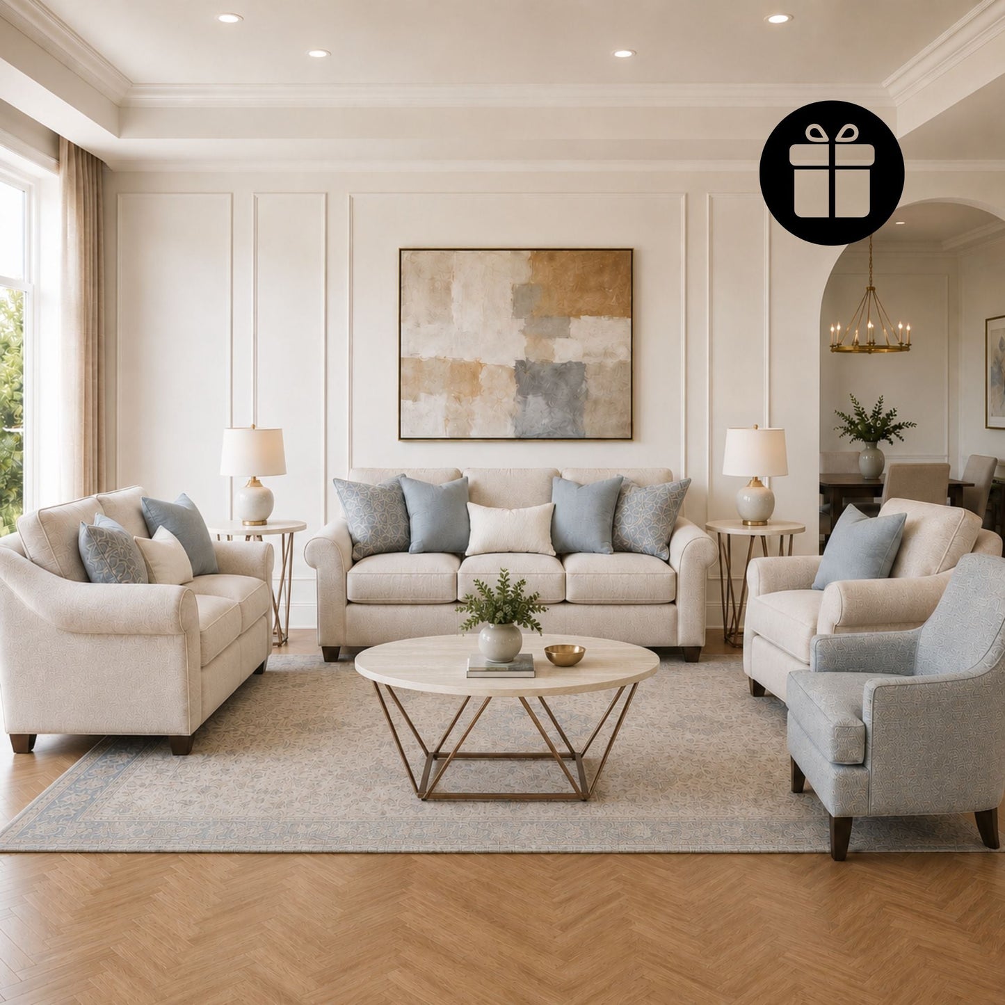 Belread Sofa Set with Free Tarica Table (Set of 3)