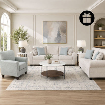 Monumental Sofa Set with Free Wrenwich Occasional Table Set (3/CN)