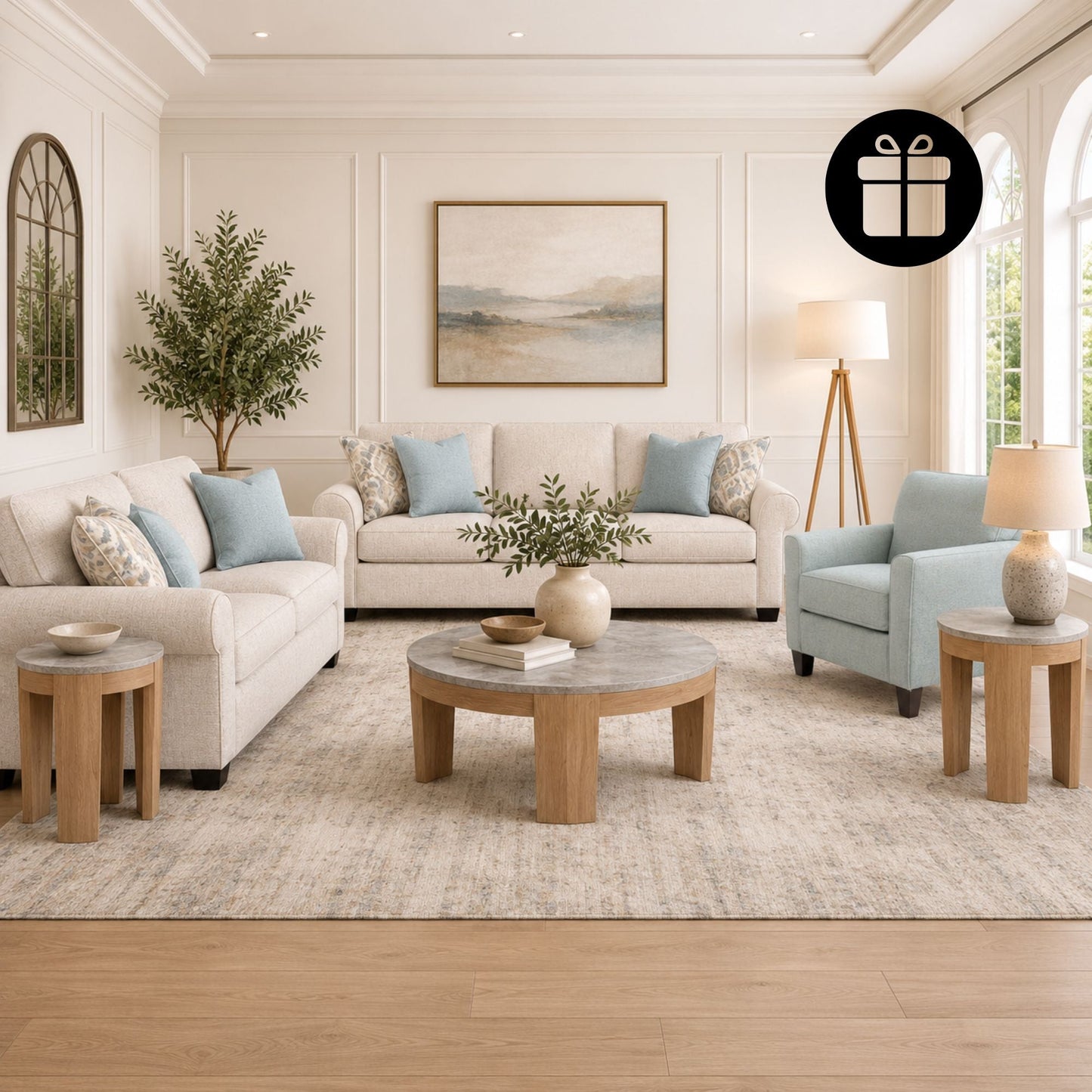 Monumental Sofa Set with Free Guystone Table (Set of 3)