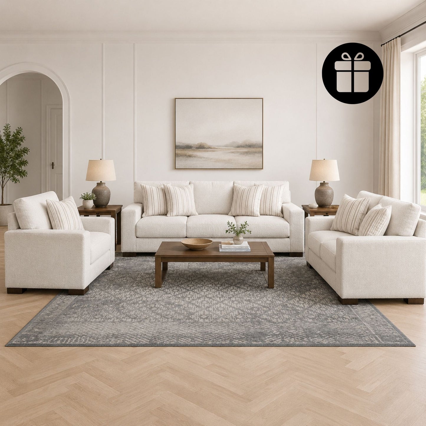 Hartside Sofa Set with Free Rug