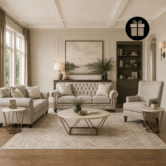 Katahdin Sofa Set with Free Tarica Table (Set of 3)